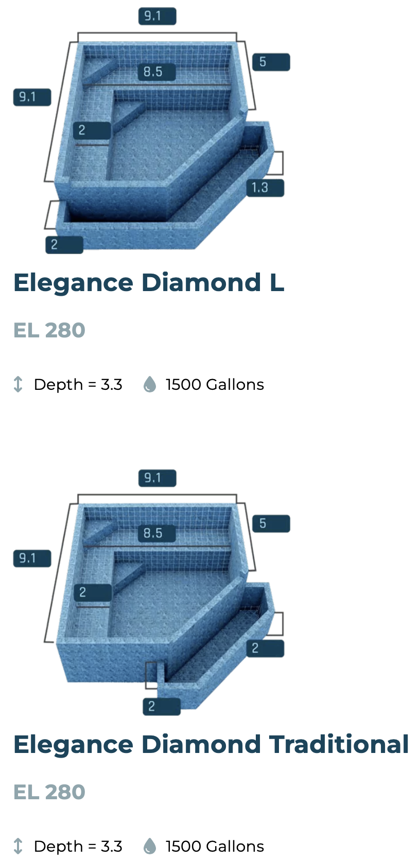Elegance Diamond L and Elegance Diamond Traditional